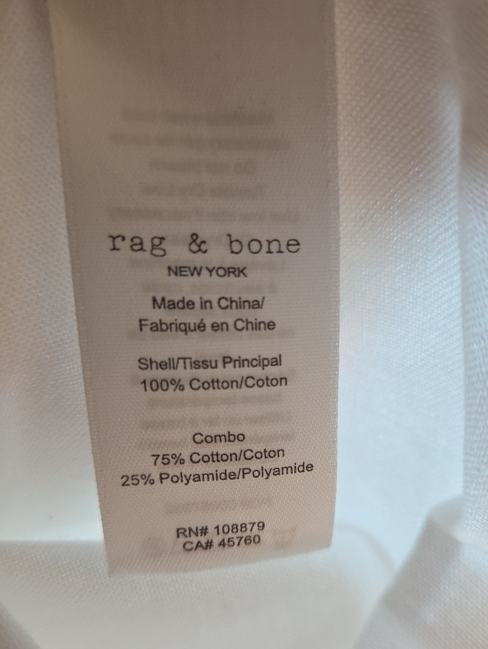rag & bone White Men's Cotton Button-Up Shirt Large - Picture 5 of 7